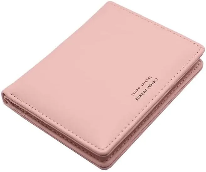 Leather Wallet Pu Leather Women's Wallet Fashion Short Purse Clutch for Girls Students Large Capacity Portable Coin Pocket Large Capacity (Pk,9x11cm)