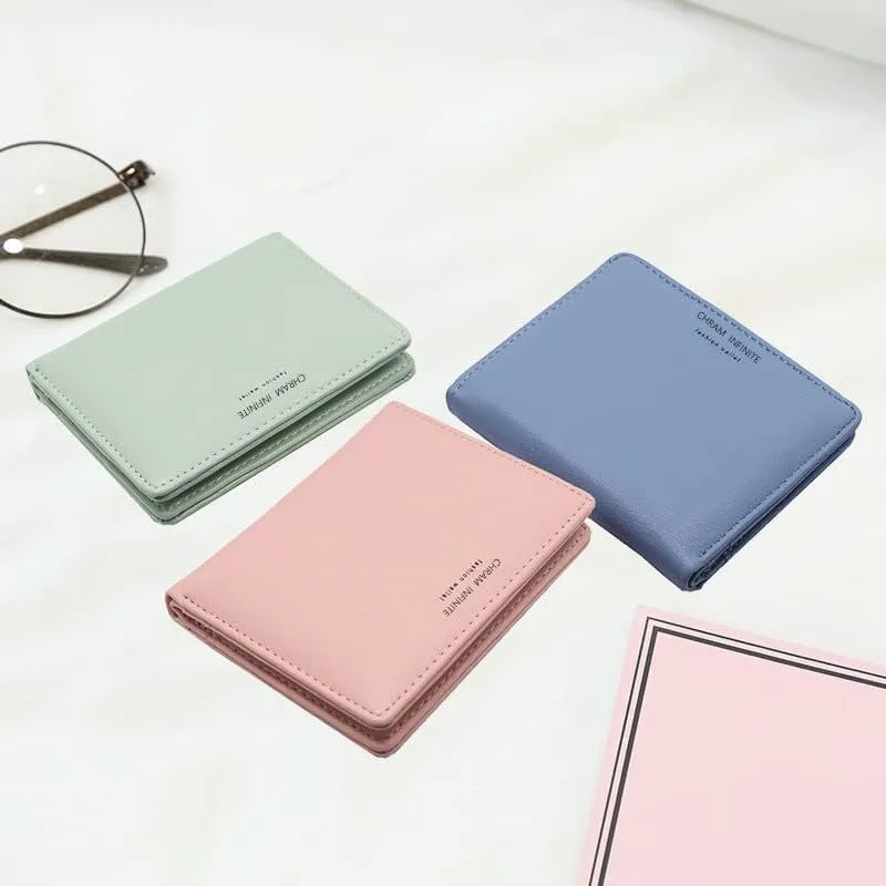 Leather Wallet Pu Leather Women's Wallet Fashion Short Purse Clutch for Girls Students Large Capacity Portable Coin Pocket Large Capacity (Pk,9x11cm)