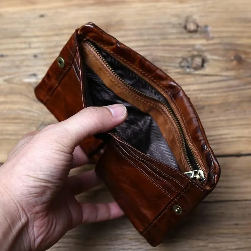Leather Wallet Pu Leather Women's Wallet Retro Short Zipper Purse Clutch for Girls Large Capacity Fashion Coin Pocket Card Holder Large Capacity (Ye,9.5x11.5cm)