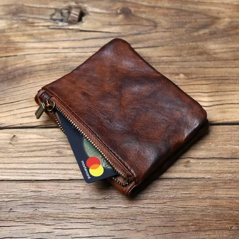 Leather Wallet Pu Leather Women's Wallet Retro Short Zipper Purse Clutch for Girls Large Capacity Fashion Coin Pocket Card Holder Large Capacity (Ye,9.5x11.5cm)