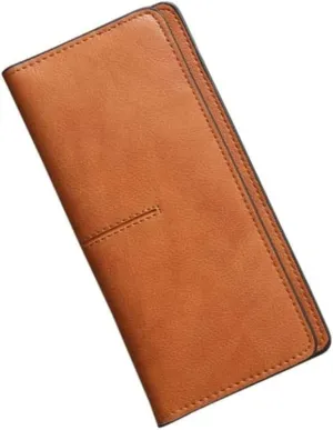 Leather Wallet Women's Pu Leather Wallet Simple Fashion Casual Long Zipper Purse Clutch for Girls Large Capacity Bi-fold Clutch Coin Pocket Large Capacity (Bn,9.5x19cm)