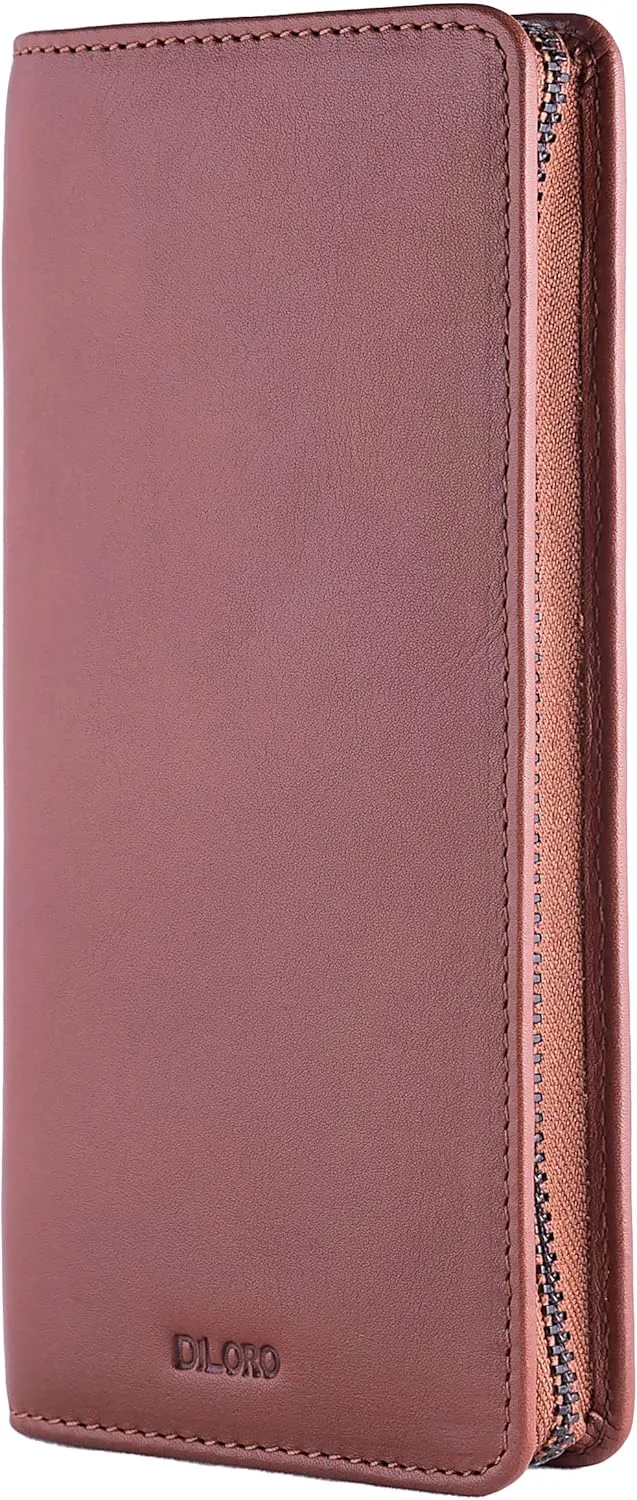 Leather Zippered Triple or Quad Pen Case Pencil Pouch Holder for Three or Four Fountain Ballpoint Rollerball Pens or Glasses (Nappa Bugatti)