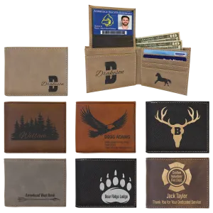 Leatherette Bi-Fold Wallet w/Flip ID Display