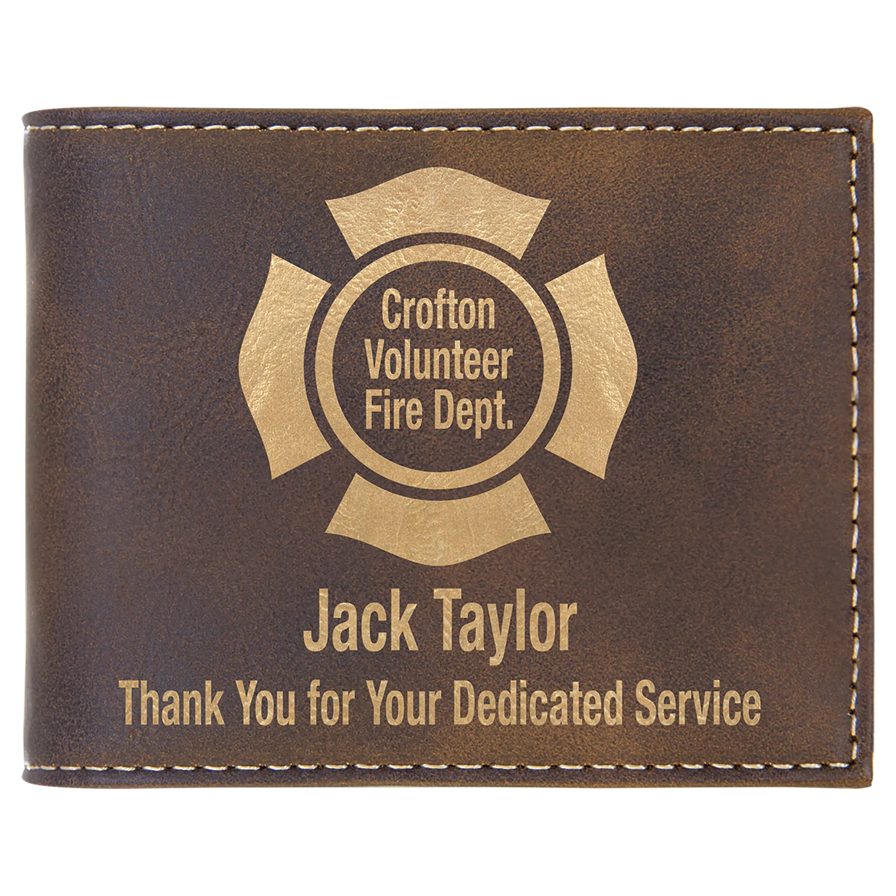Leatherette Bi-Fold Wallet w/Flip ID Display