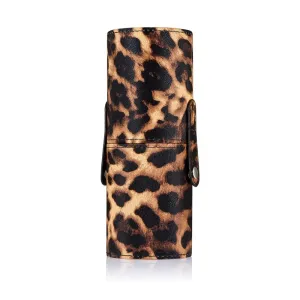 Leopard Makeup Brush Holder   20Pcs Makeup Brushes Set - Basic Brushes Kit with Soft Nylon Hair for Daily Makeup | Travel-friendly Case | for Home, Office, Travel | Black Brown