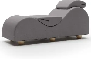Liberator Esse Lounger II Luxurious Lounger w/Wood Feet, Ultraleather Iron Grey