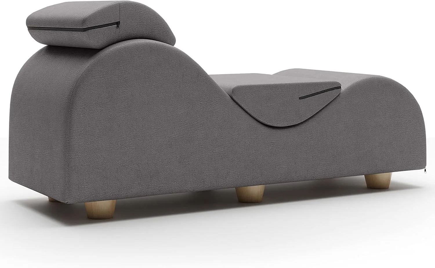 Liberator Esse Lounger II Luxurious Lounger w/Wood Feet, Ultraleather Iron Grey