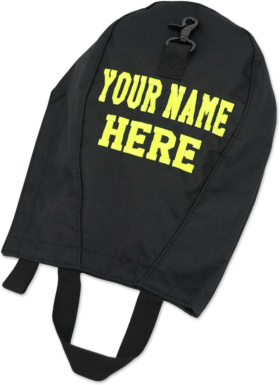 Lightning X Customizable Firefighter SCBA Air Pak Respirator Face Piece Mask Bag w/Embroidered Name - BLACK