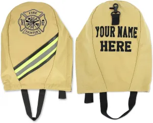 Lightning X Customizable Firefighter SCBA Mask Bag, Fleece Lined w/Embroidered Name - Ripstop Turnout Tan