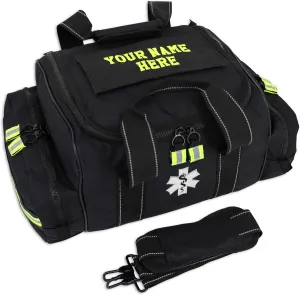Lightning X Customizable Large EMT Medic First Responder EMS Trauma Jump Bag w/Embroidered Name - BLACK