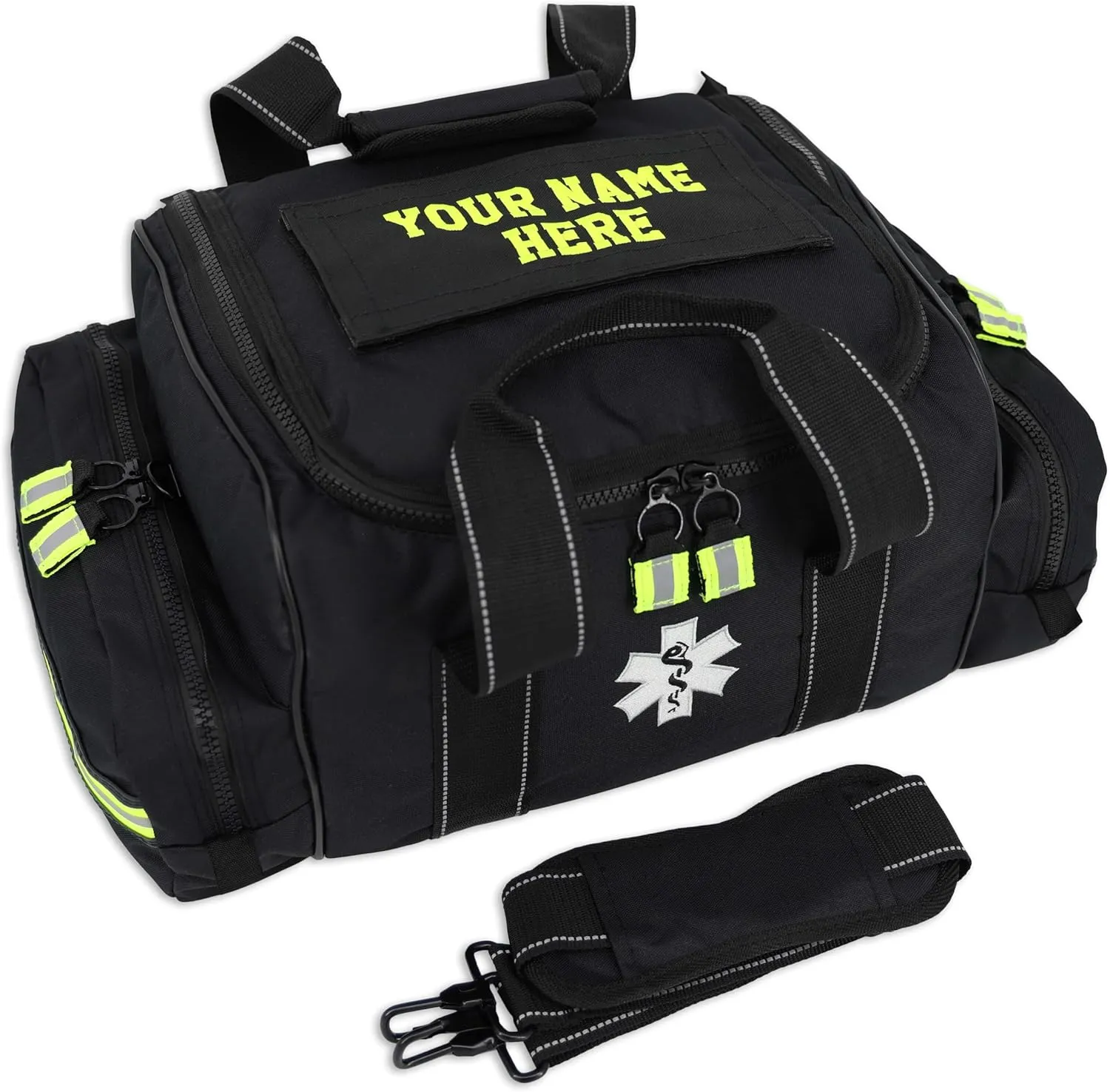 Lightning X Customizable Large EMT Medic First Responder EMS Trauma Jump Bag w/Embroidered Name - BLACK