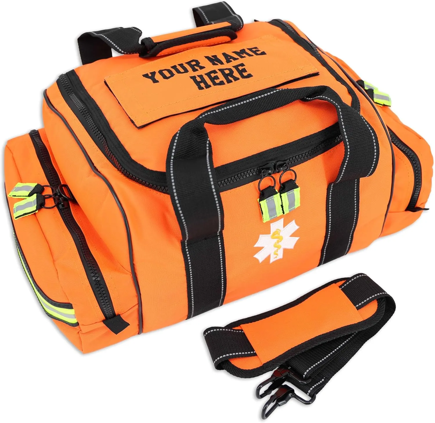 Lightning X Customizable Large EMT Medic First Responder EMS Trauma Jump Bag w/Embroidered Name - Orange