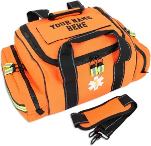 Lightning X Customizable Large EMT Medic First Responder EMS Trauma Jump Bag w/Embroidered Name - Orange