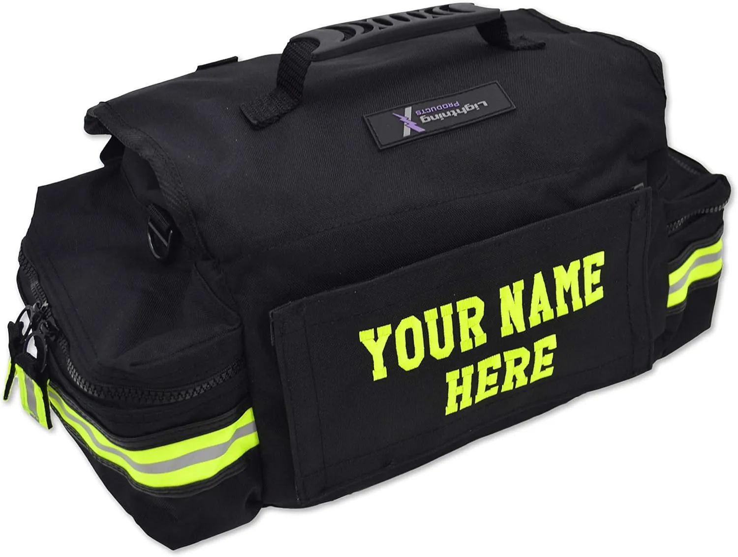 Lightning X Customizable Small Medic First Responder EMT Trauma Bag w/Embroidered Name Patch - Black