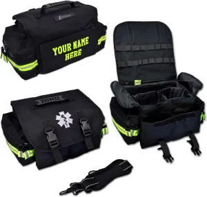 Lightning X Customizable Small Medic First Responder EMT Trauma Bag w/Embroidered Name Patch - Black