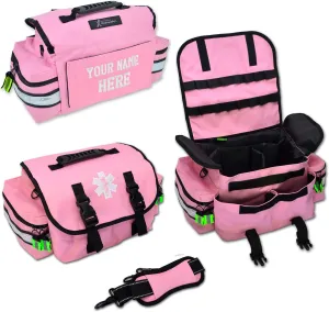 Lightning X Customizable Small Medic First Responder EMT Trauma Bag w/Embroidered Name Patch - PINK