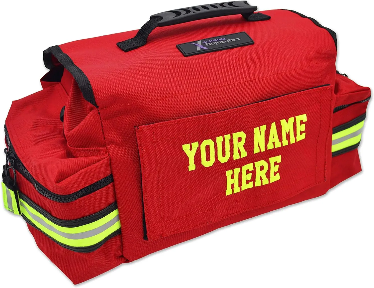 Lightning X Customizable Small Medic First Responder EMT Trauma Bag w/Embroidered Name Patch - RED