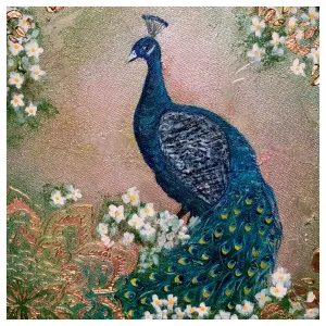 Littlejohn Peacock Tapestry Square All-Occasion Blank Notecard