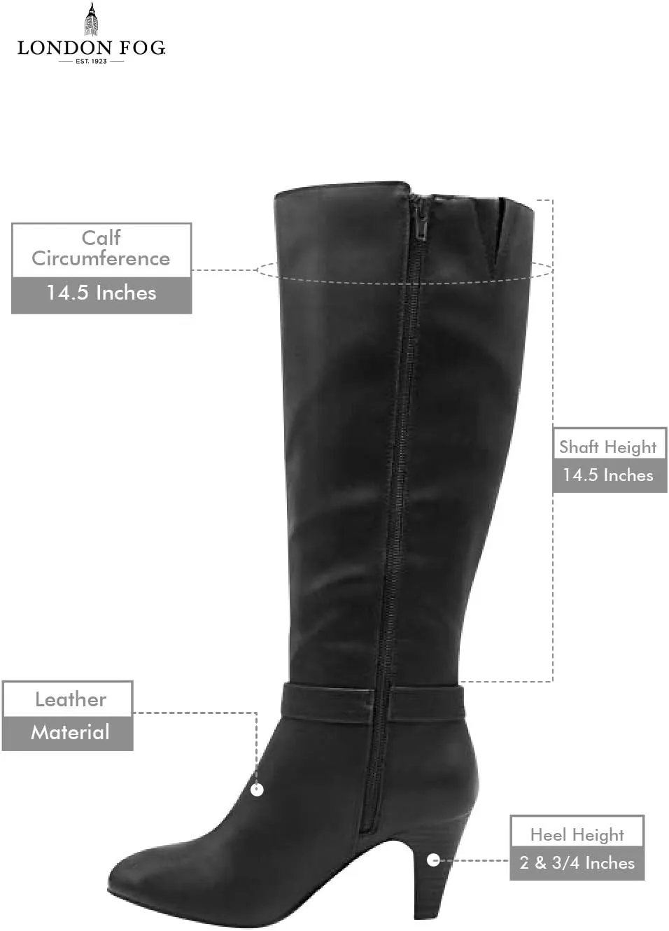 London Fog Womens Event Heeled Dress Boot