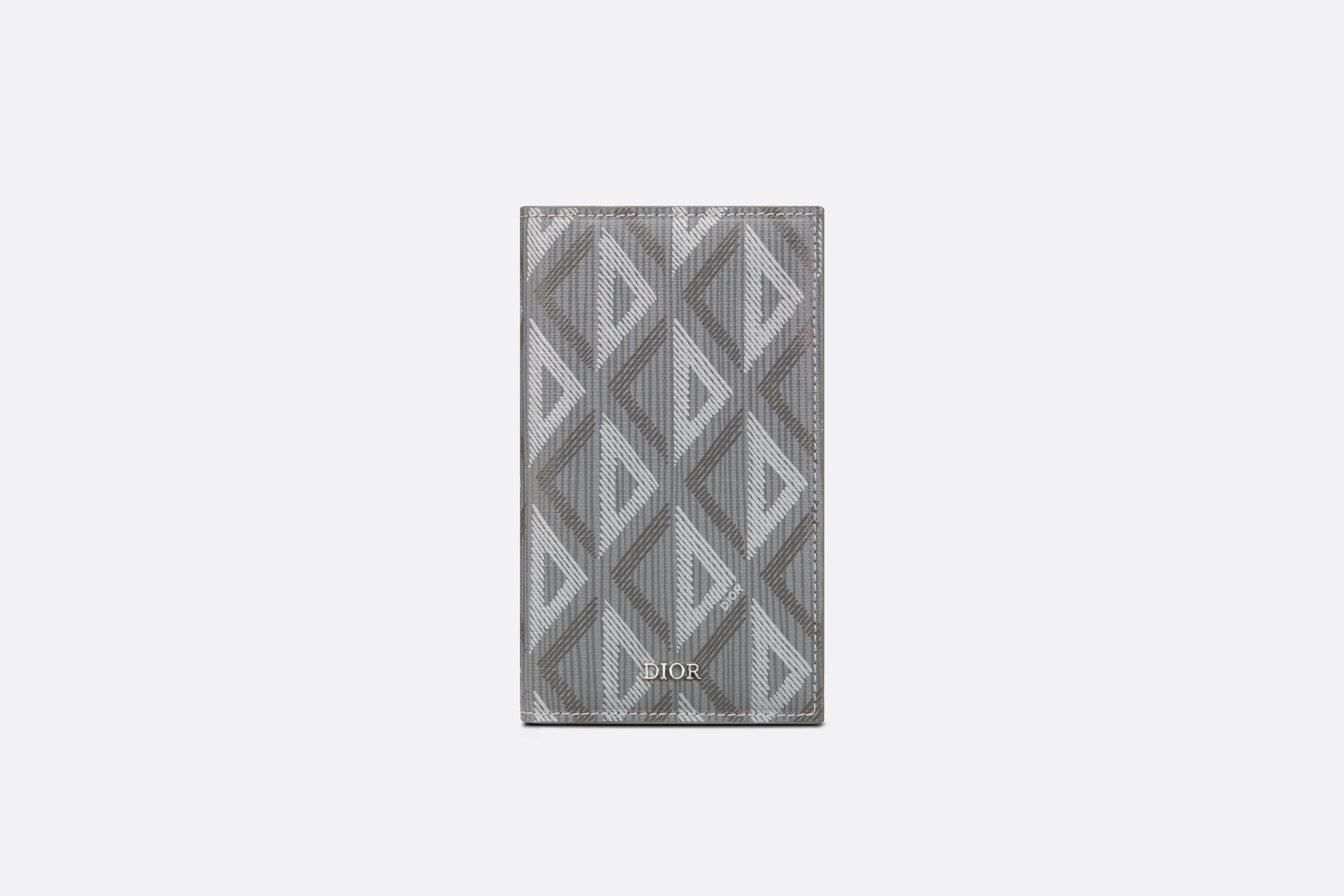 Long Bi-Fold Card Holder • Dior Gray CD Diamond Canvas