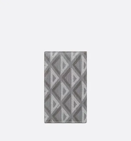 Long Bi-Fold Card Holder • Dior Gray CD Diamond Canvas