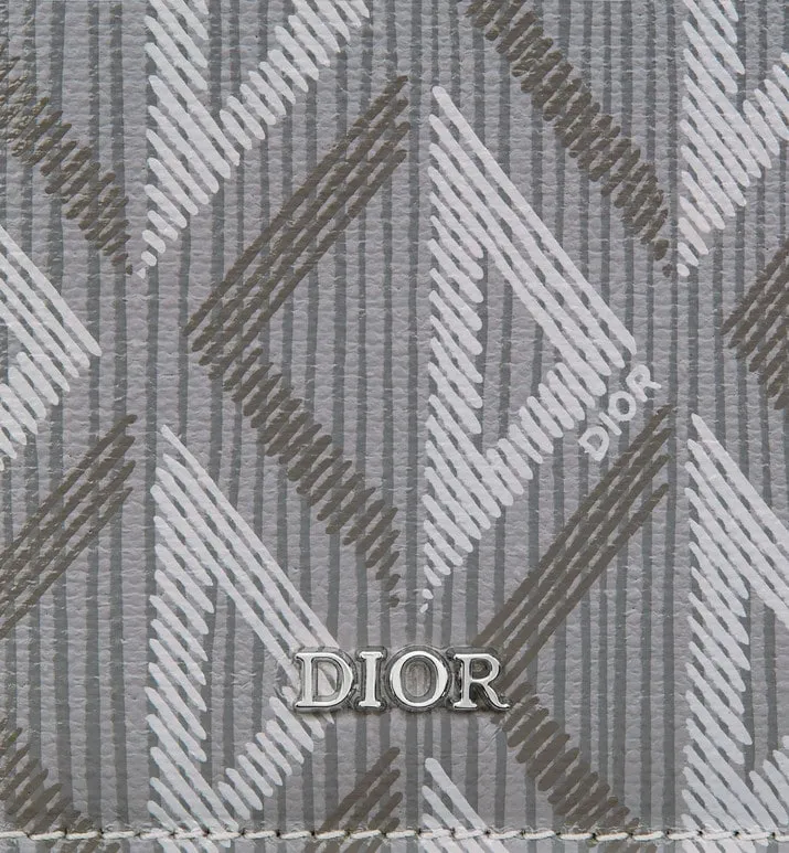 Long Bi-Fold Card Holder • Dior Gray CD Diamond Canvas