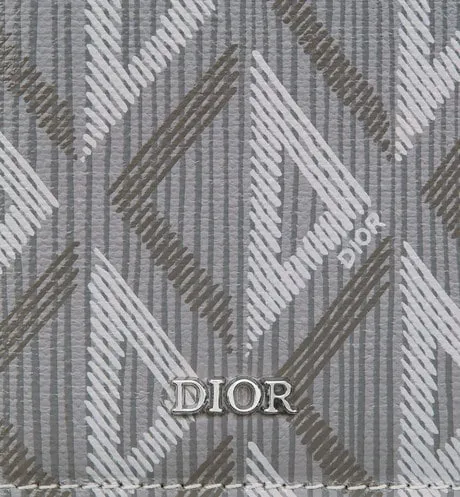 Long Bi-Fold Card Holder • Dior Gray CD Diamond Canvas