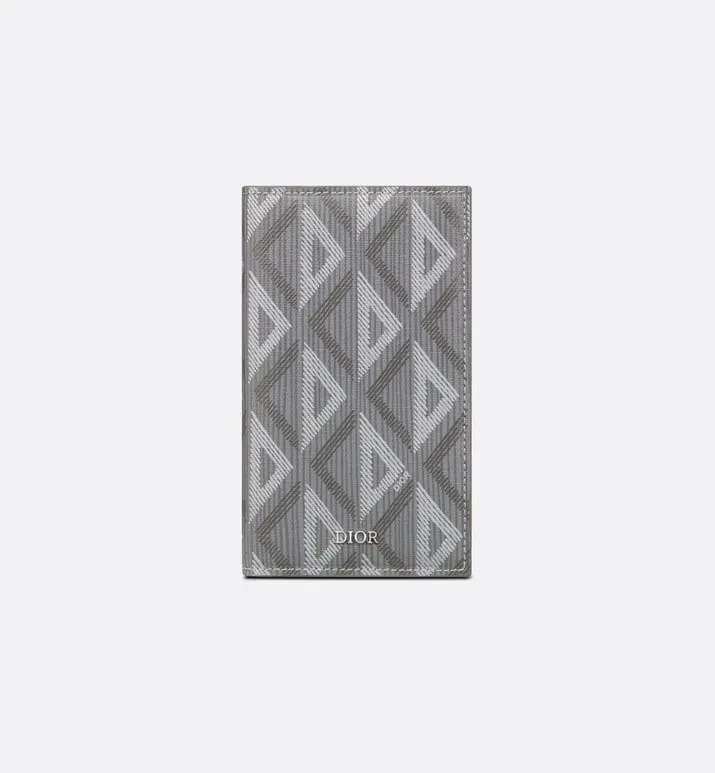 Long Bi-Fold Card Holder • Dior Gray CD Diamond Canvas