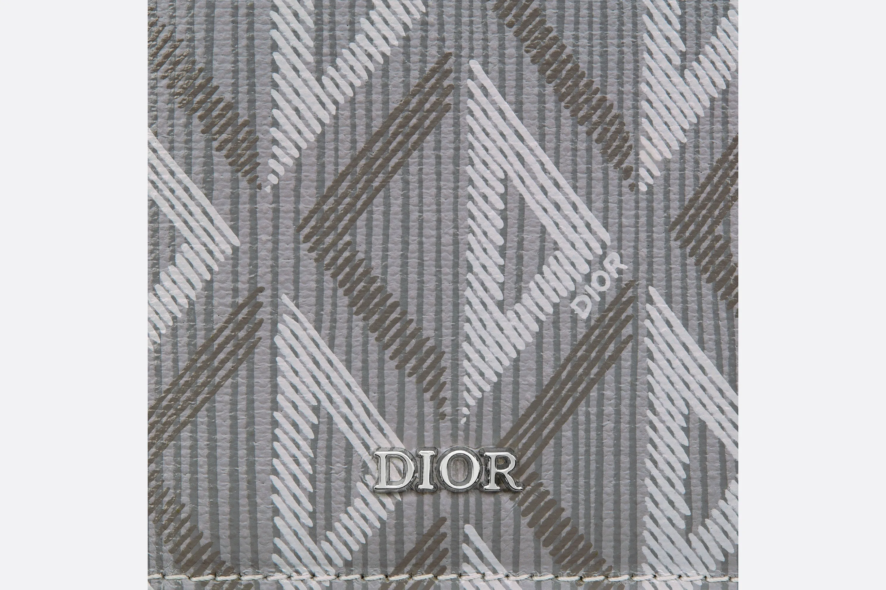 Long Bi-Fold Card Holder • Dior Gray CD Diamond Canvas