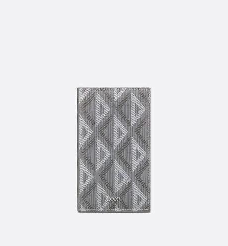Long Bi-Fold Card Holder • Dior Gray CD Diamond Canvas