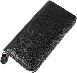 Long Multi Slot Leather Wallet Women's Leather Handbag, Leather Long Wallet, Women's Wrist Bag purse(D)