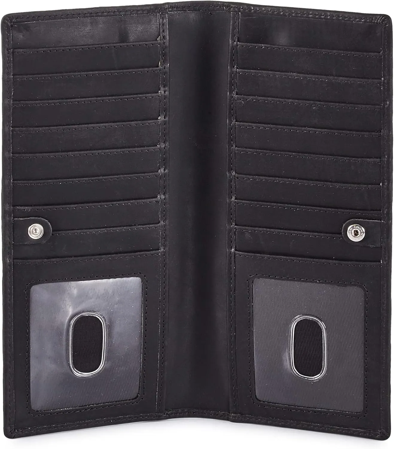 Long Wallet for Men Women Real Leather Bifold RFID Stylish Slim Handmade 2 ID Window Credit Card Holder in Gift Box