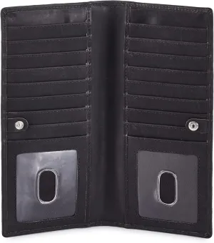 Long Wallet for Men Women Real Leather Bifold RFID Stylish Slim Handmade 2 ID Window Credit Card Holder in Gift Box