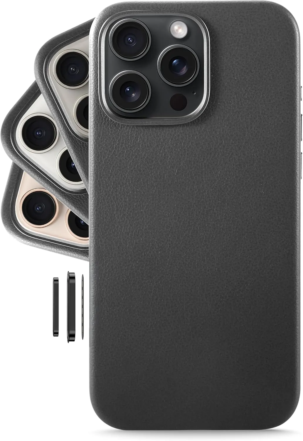LONLI Classic - for iPhone 16 Pro Leather Case [Camera Control Button Coverage] - European Genuine Vele Leather Phone Case - Smoothen and Soften Over Time - [Compatible with Magsafe] - Black