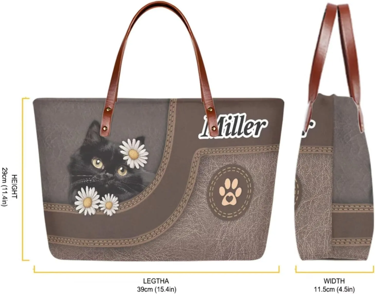 Lotusorchid Custom Tote Bag Name for Women, Satchel Handbag with Wrist Strap Wallet, Women Handbags Top Handle Satchel Purse