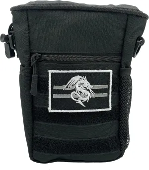 Luck Lab DND Drawstring Dice Bag with Removable Dragon Patch - Multiple Pockets and Large Dice Storage Area (200   dice) for Dungeons and Dragons (d&d),RPG, MTG and All Table Top Gaming- Black