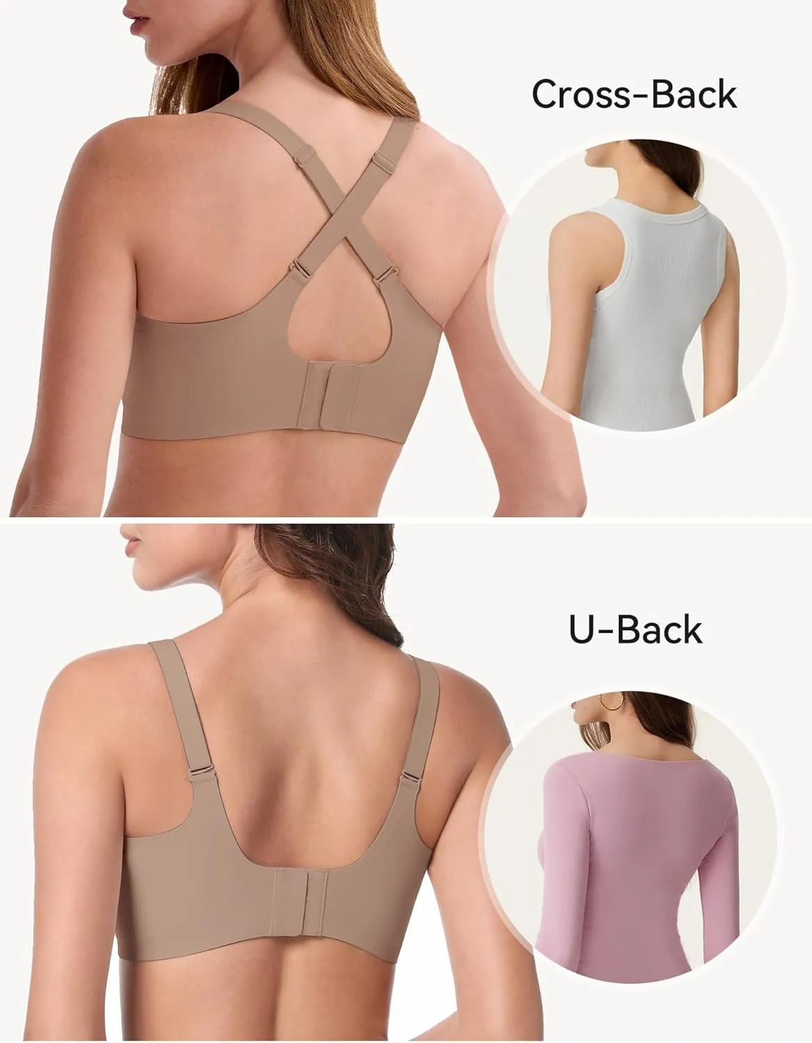 LUCKMEEY Bras for Women No Underwire Wireless Mesh Seamless T-Shirt Bra Full Coverage Push up Comfortable Everyday Bra