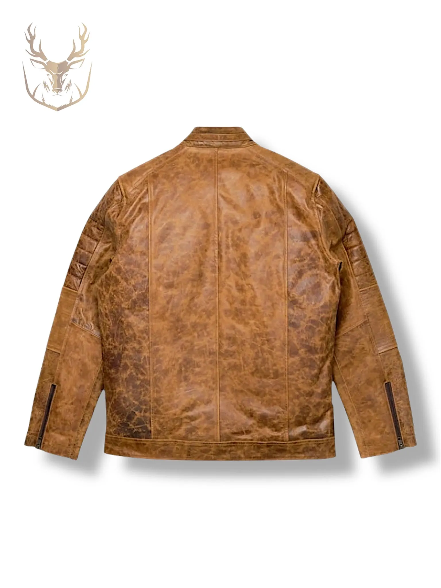 LuxeAura’s Tan Vintage Cafe Racer Jacket For Men.