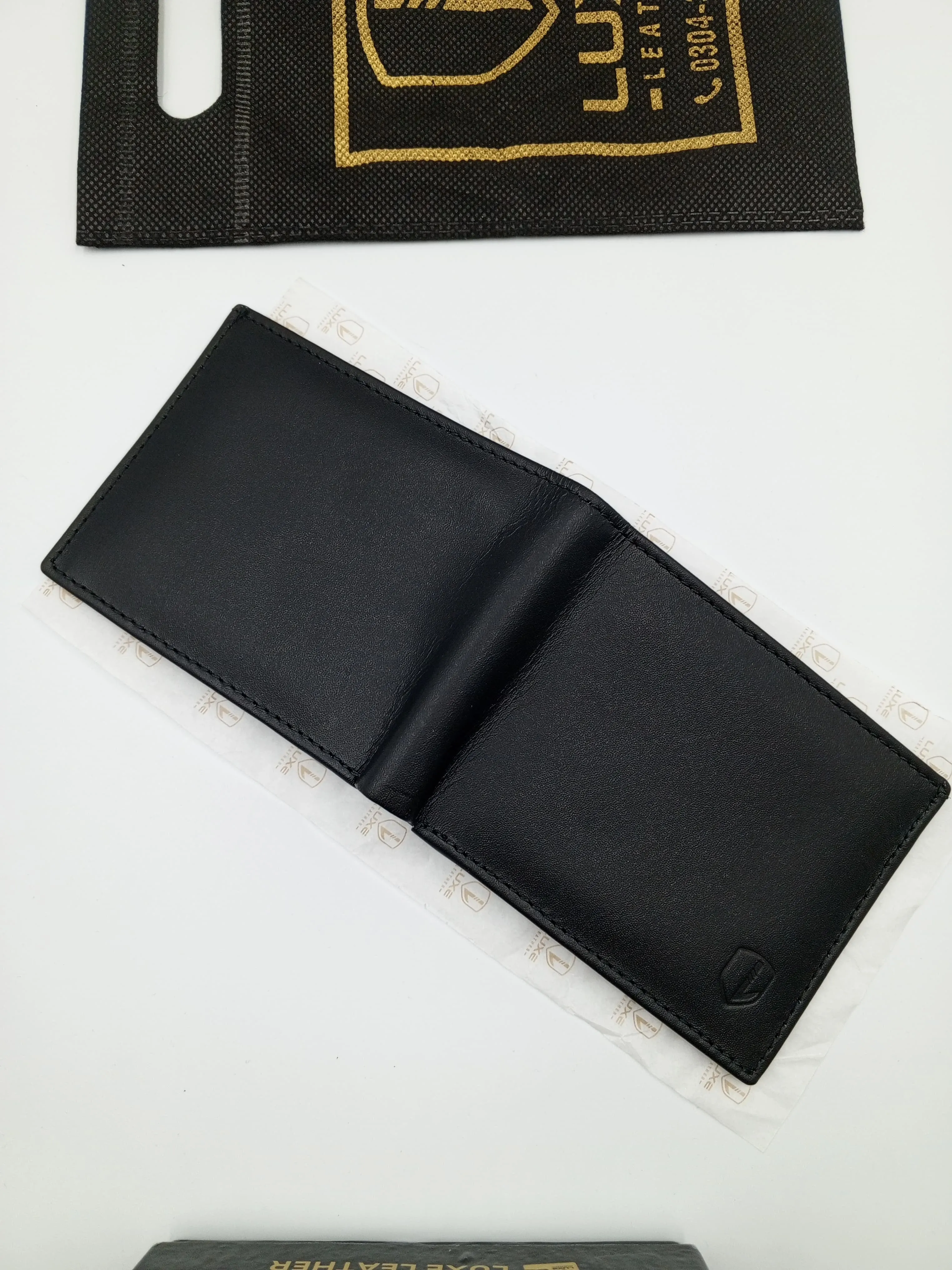 LuxeLeather Analin Cow Leather Wallet - Black | 6 Card Holders, 4 Secret Compartments, 2 Cash Compartments | LLBF03