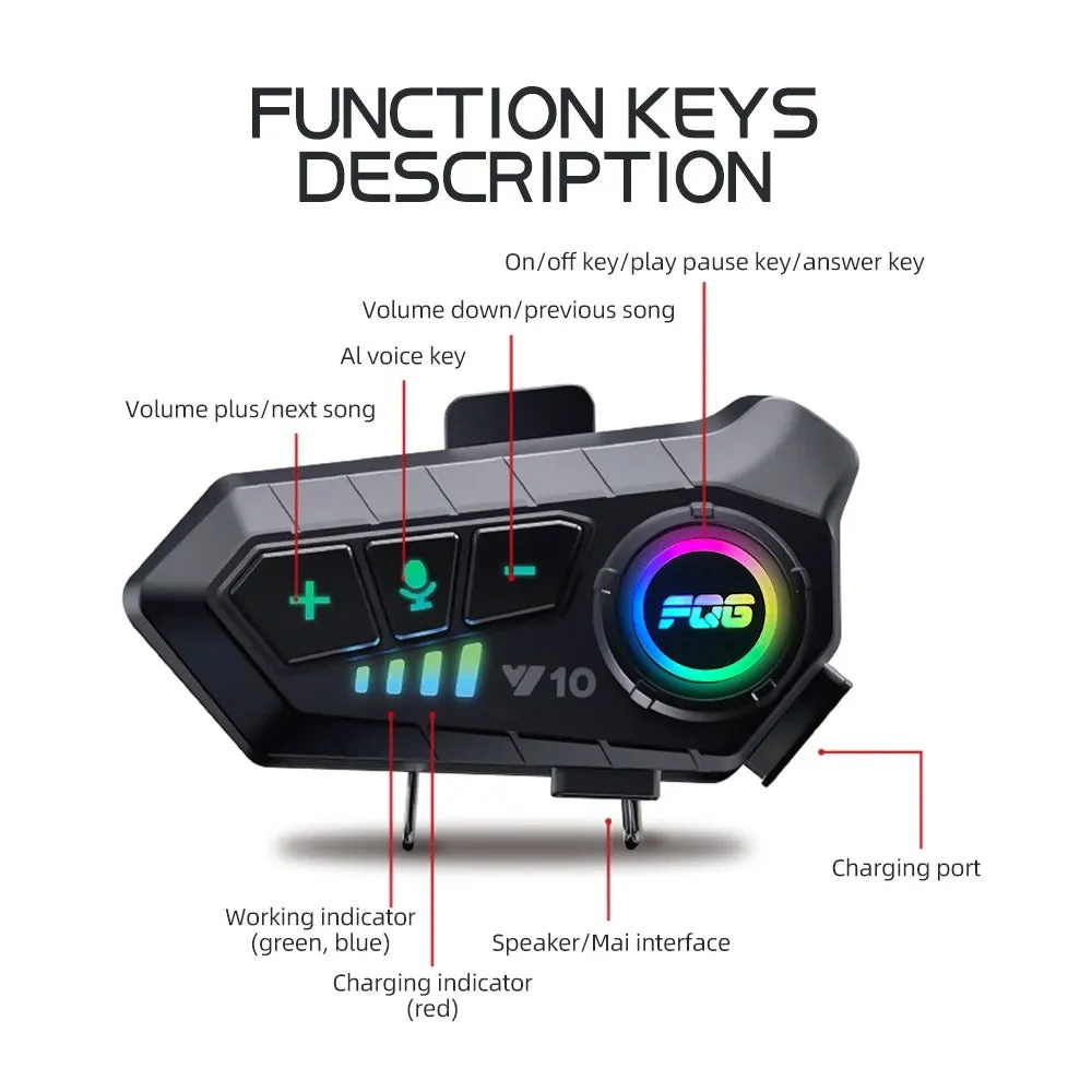 Luxora Bluetooth For Motorcycle Helmet With 30 Hours Talk Time