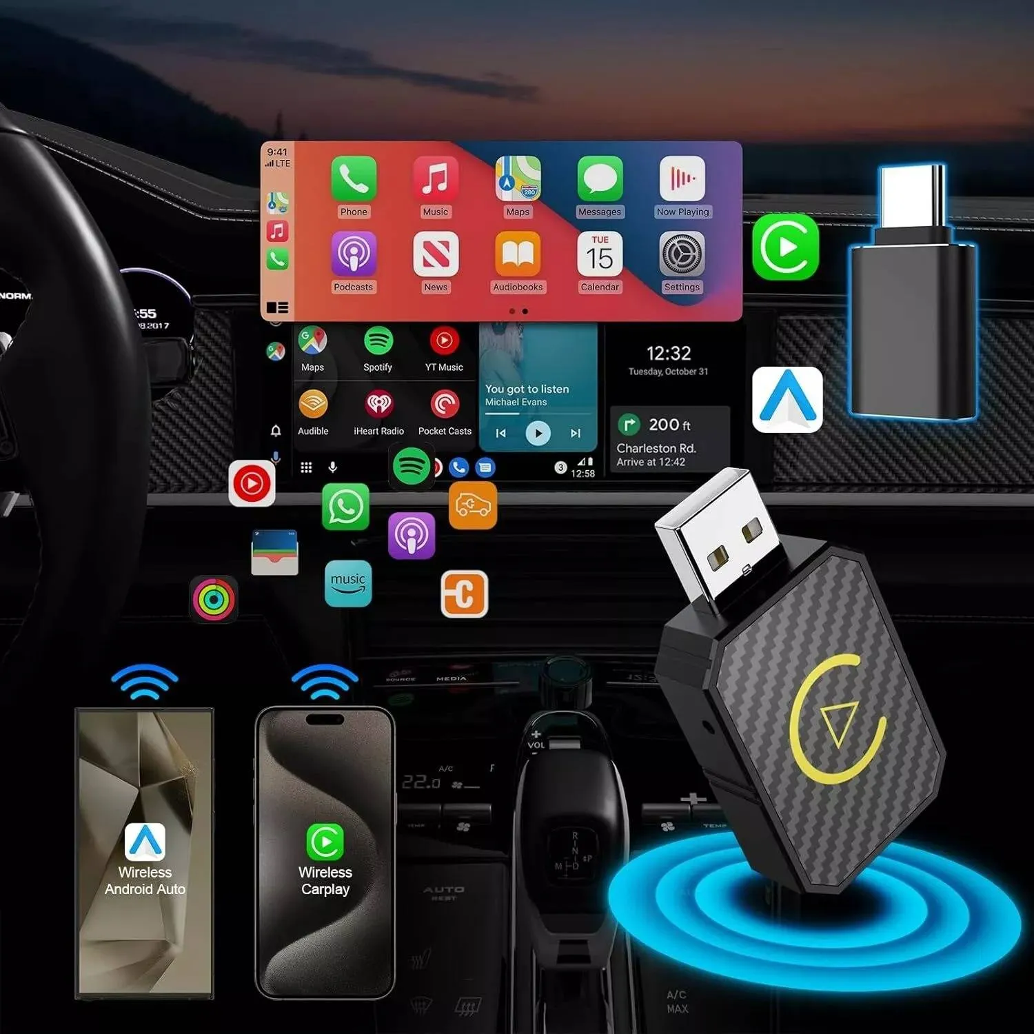 Luxora Wireless CarPlay Adapters for Seamless Connectivity