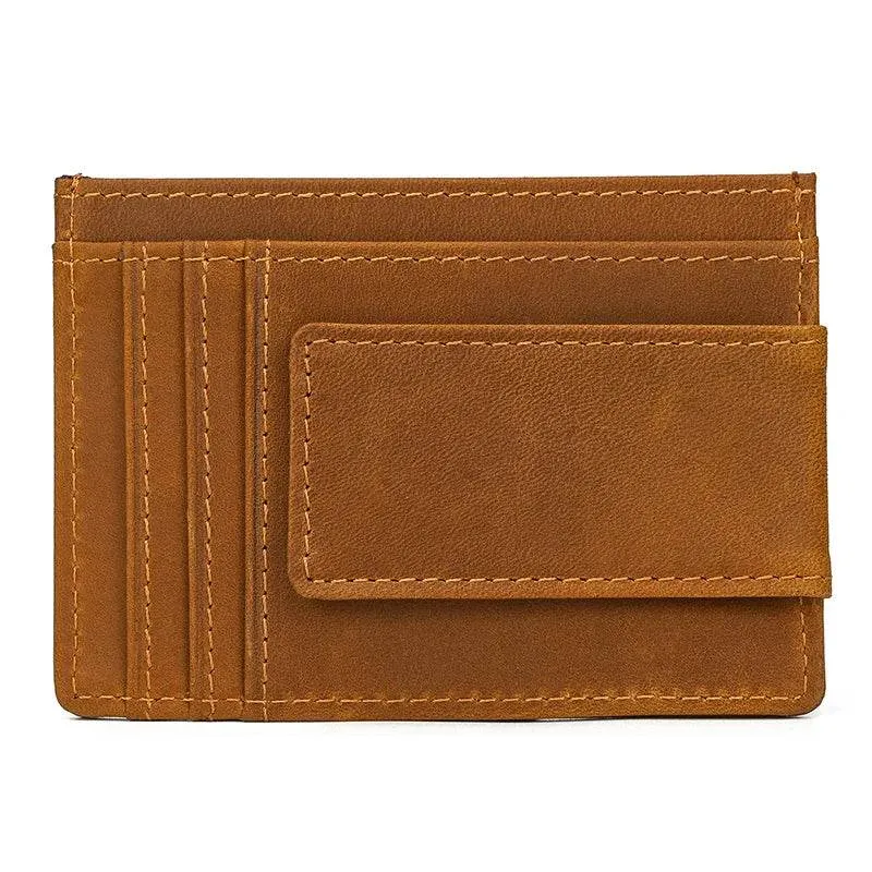 Luxury Genuine Leather Card Holder Money Clip Purse Wallet