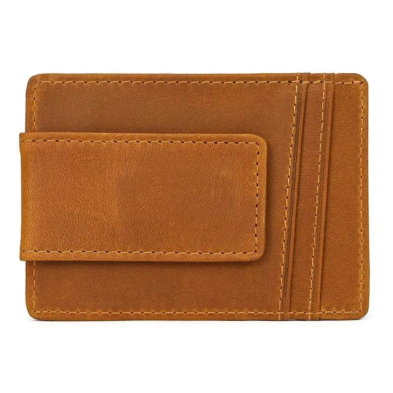 Luxury Genuine Leather Card Holder Money Clip Purse Wallet