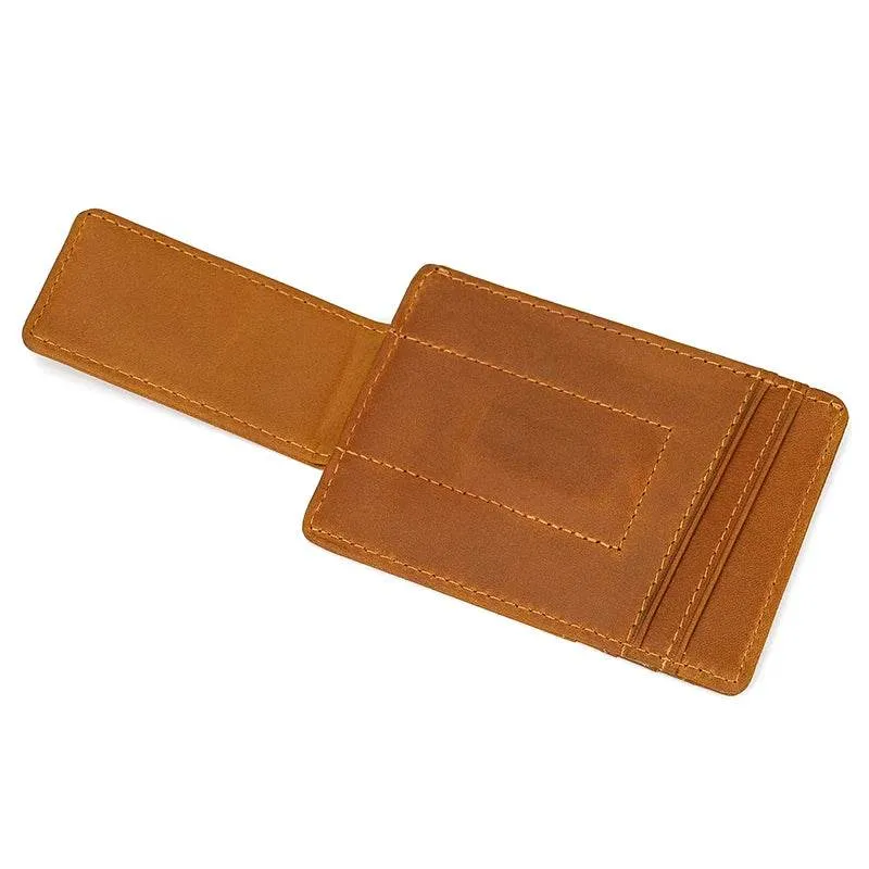 Luxury Genuine Leather Card Holder Money Clip Purse Wallet