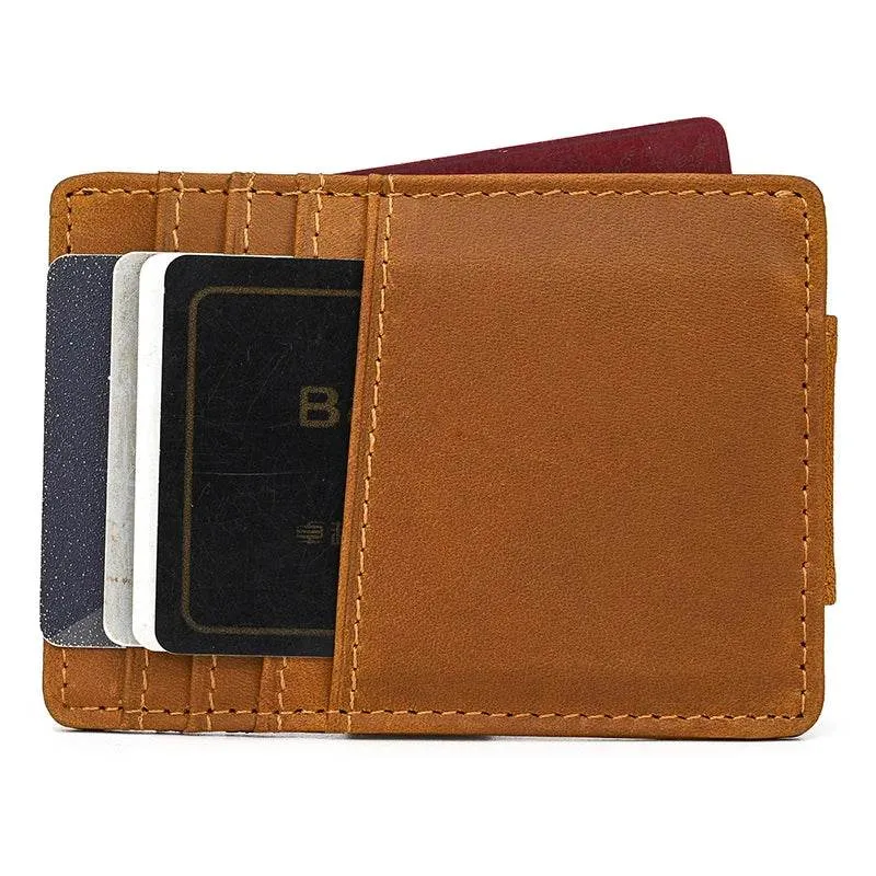Luxury Genuine Leather Card Holder Money Clip Purse Wallet