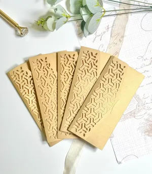 Luxury Gold Laser-Cut Money Envelopes for Cash Gifts – Premium 6.75x3 Inch Currency Envelopes for Weddings, Eid, Birthdays, Graduations | 24-Pack
