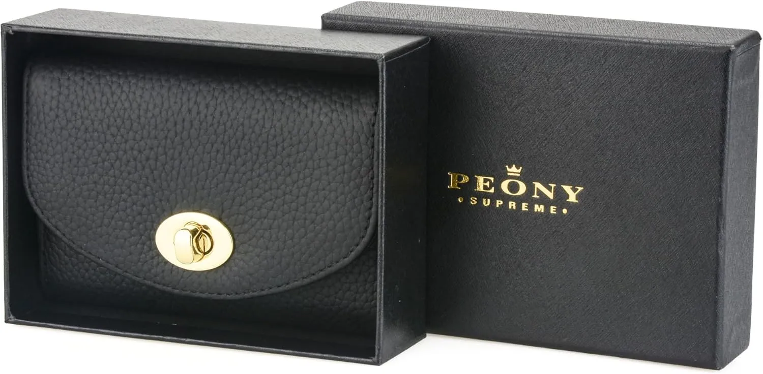 Luxury Quilted Leather Card Holder Credit Card Holder Small Compact Wallet Coin Purse Business Card Holder Gift for Women Gift for Girl (Lychee Black)