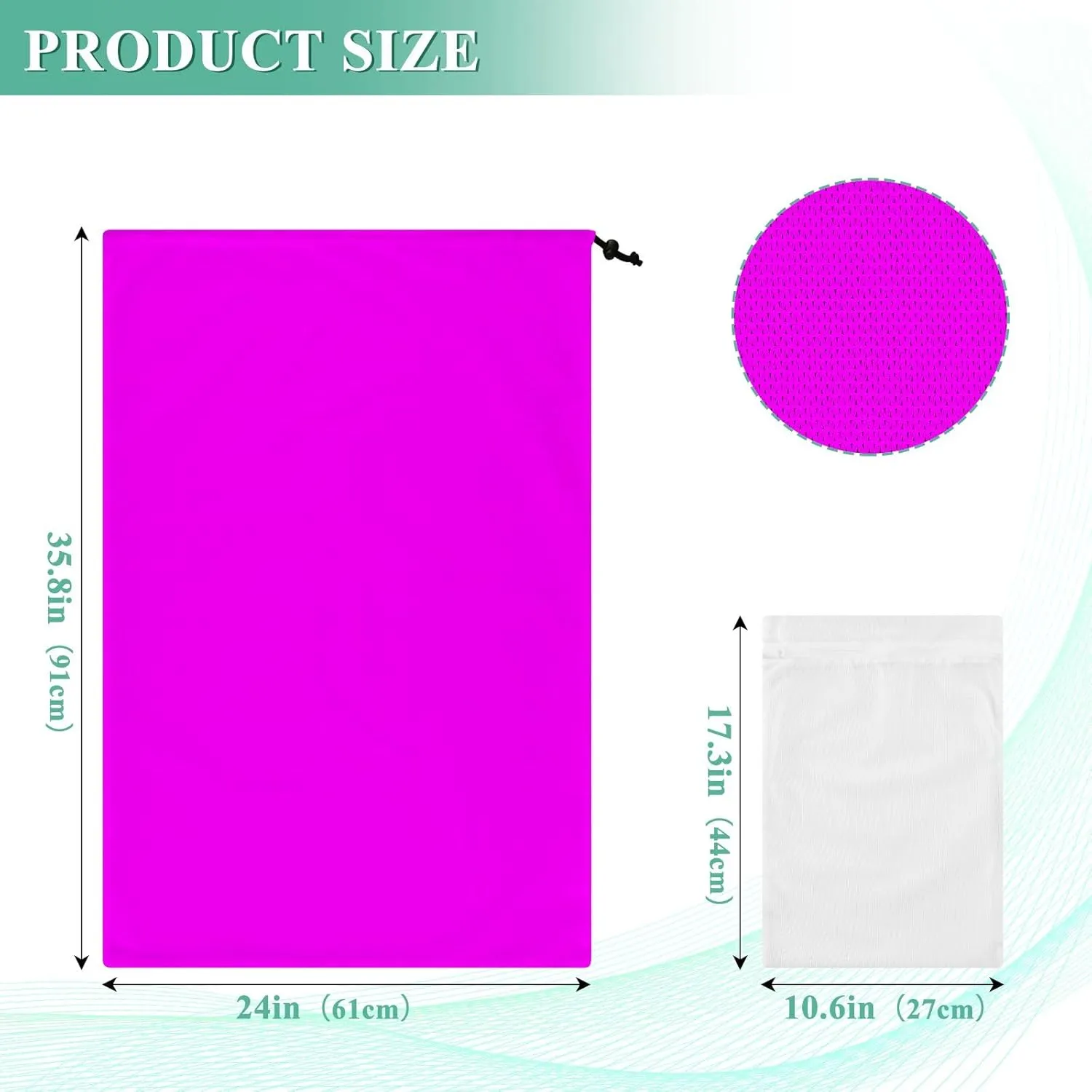 Magenta Fuchsia Sock Washing Bags for Laundry, Mesh Storage Bags, Mesh Lingerie Bags for Washing Delicates