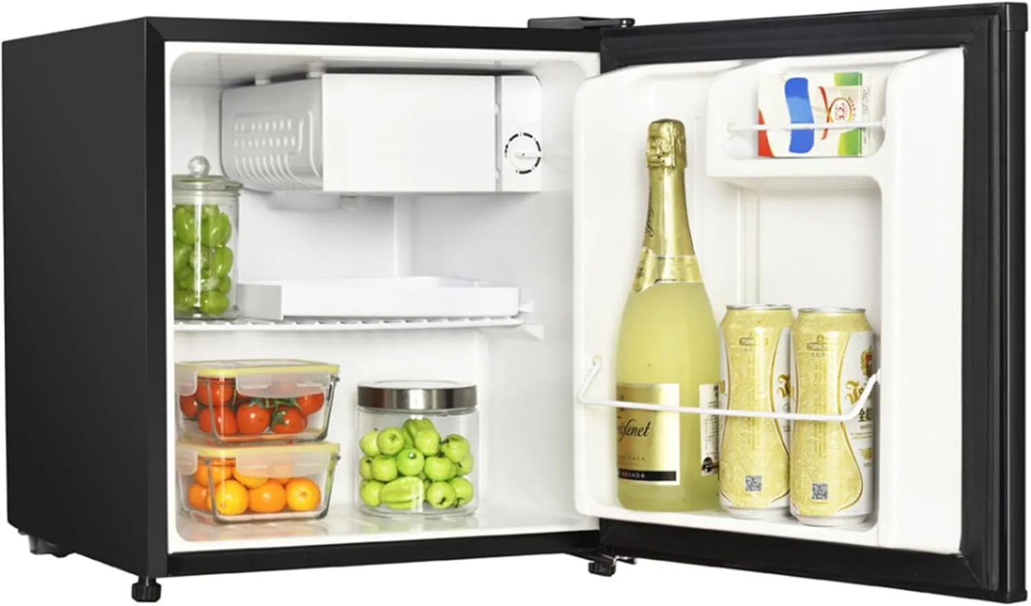 Magic Chef MCR170BE Compact Refrigerator with a Freezer, Small Refrigerator for Compact Spaces, 1.7 Cubic Feet, Black