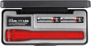Maglite Mini LED 2-Cell AA Flashlight in Presentation Box, Red